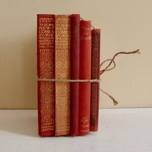 Vintage Antique Books Bundle of 5 Early 1900s Collectible